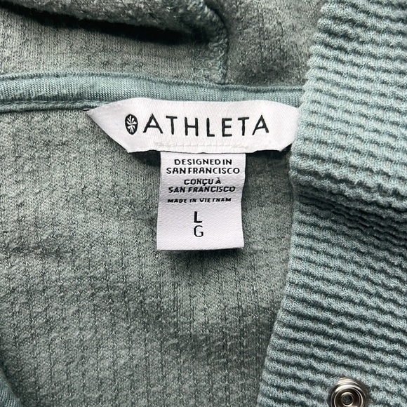 Athleta Women's Coaster Luxe Waffle Hoodie Minimalistic Blue Pullover Size M - Picture 4 of 11